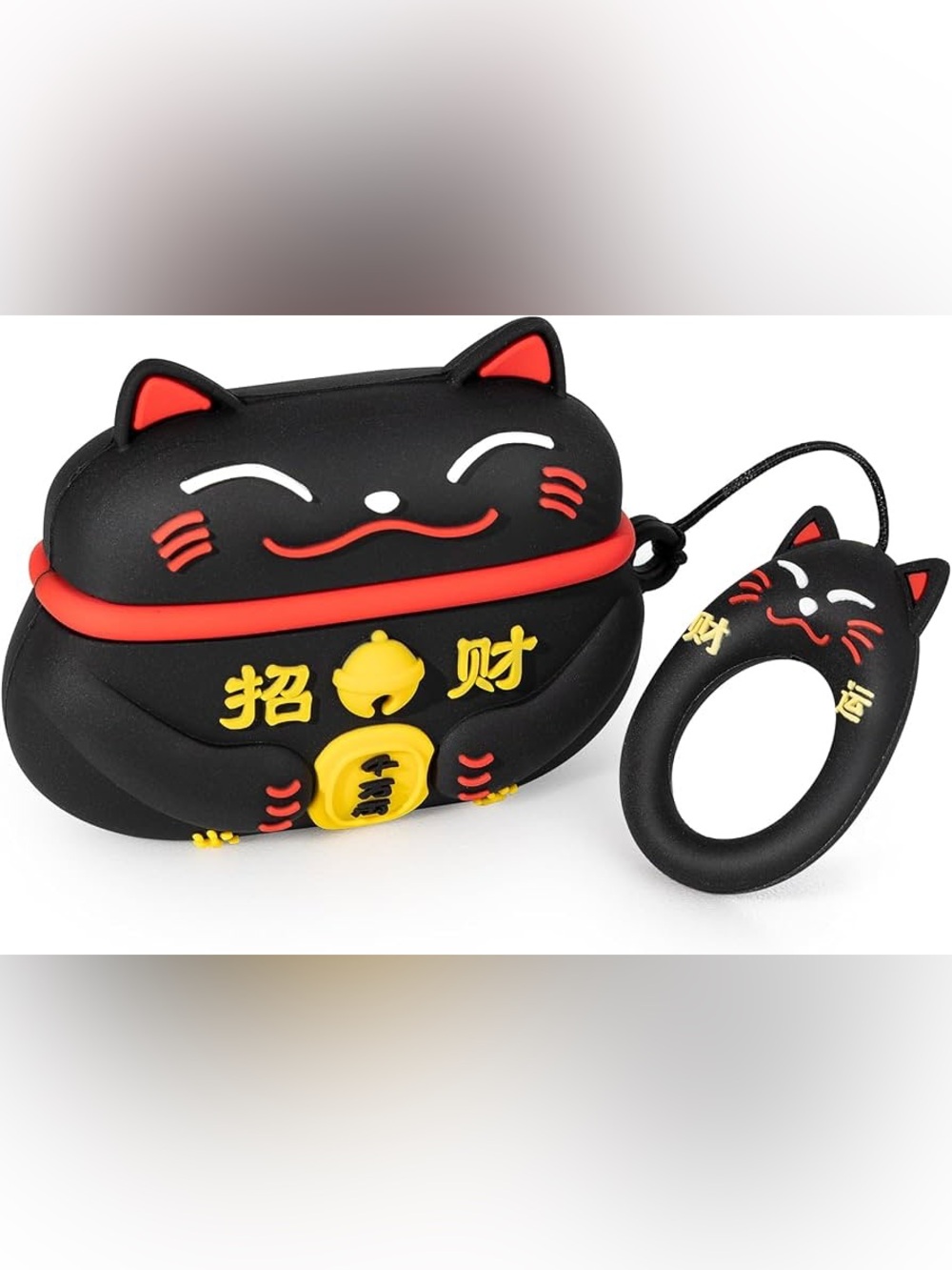 AirPods Pro Case, Cute Black Lucky Cat Animal Funny - Maneki Neko